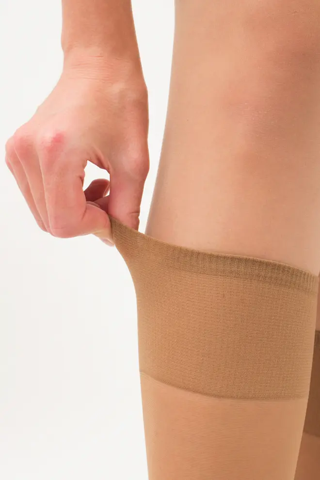 Nylon knee-high socks, set of 2 pairs MAREA 20 (caramel)