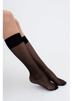 Nylon knee-high socks, set of 2 pairs MAREA 40 (nero)