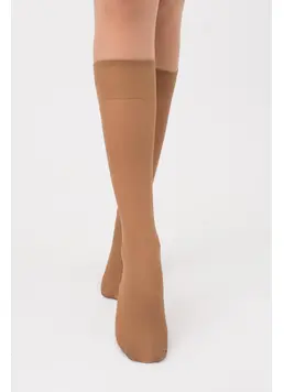 Nylon knee-high socks, set of 2 pairs MAREA 40 (caramel)