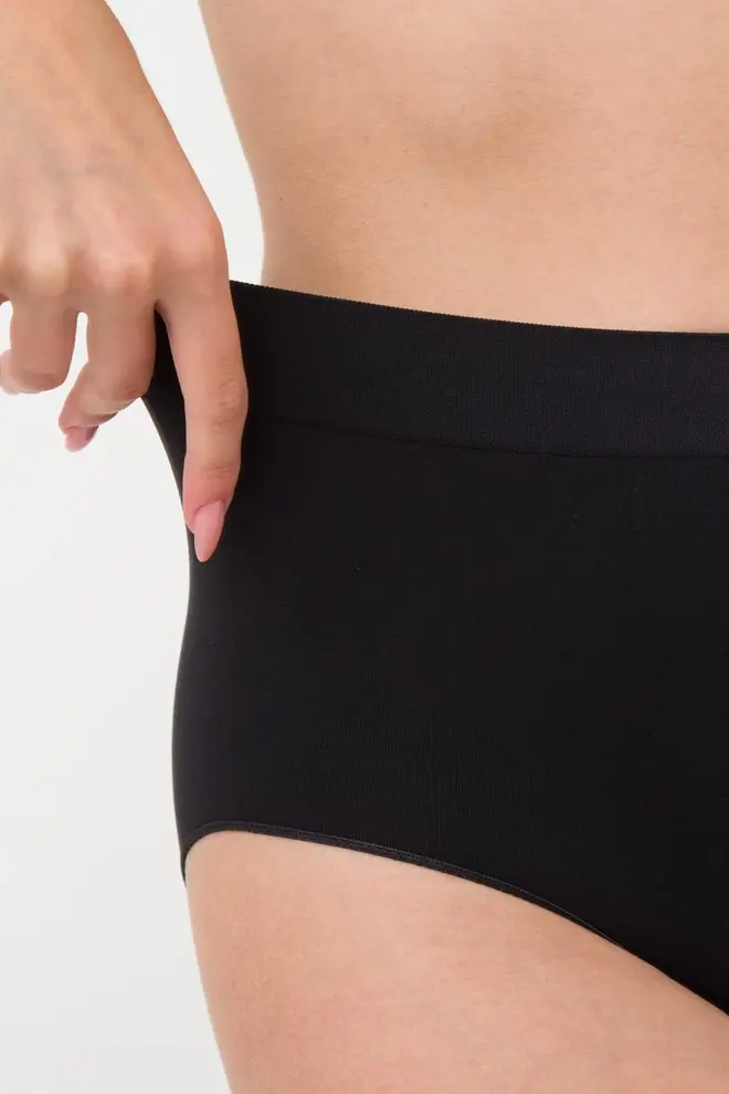 Seamless high-waisted midi briefs MIDI BRIEFS COLOR (black)