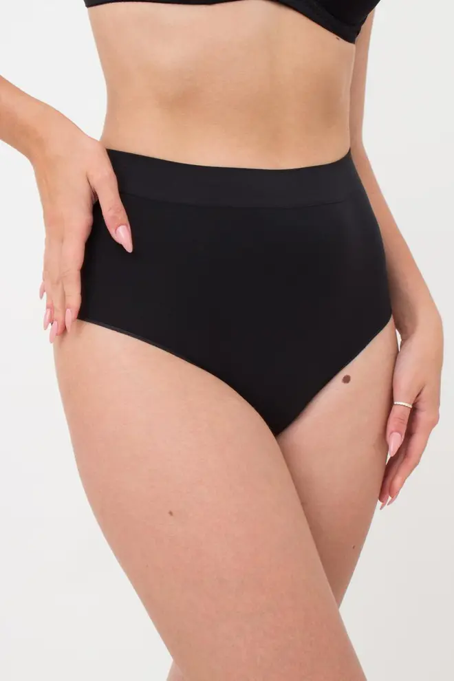 Seamless high-waisted midi briefs MIDI BRIEFS COLOR (black)