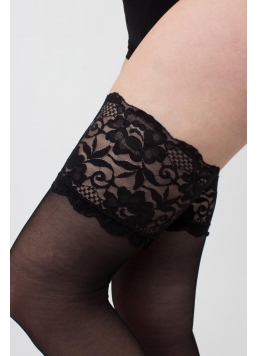 Strumpfe mit breiter Spitze PASSION 20 den (nero)