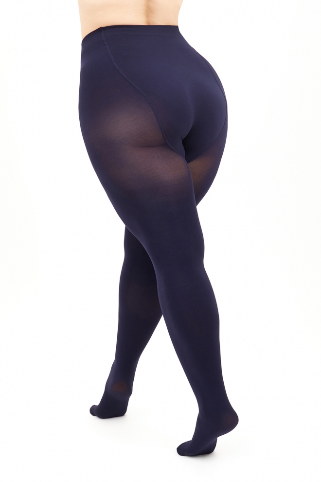 Classic plus-size microfiber tights POSITIVE MICRO 70 (deep navy)