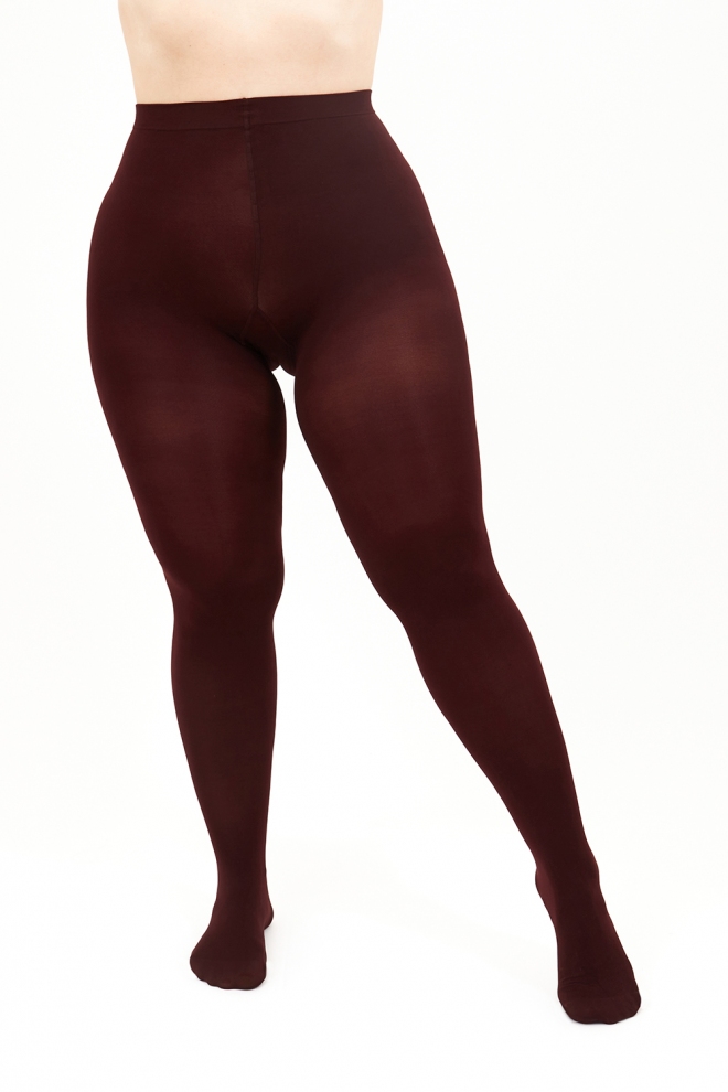 Classic plus-size microfiber tights POSITIVE MICRO 70 (marsala)