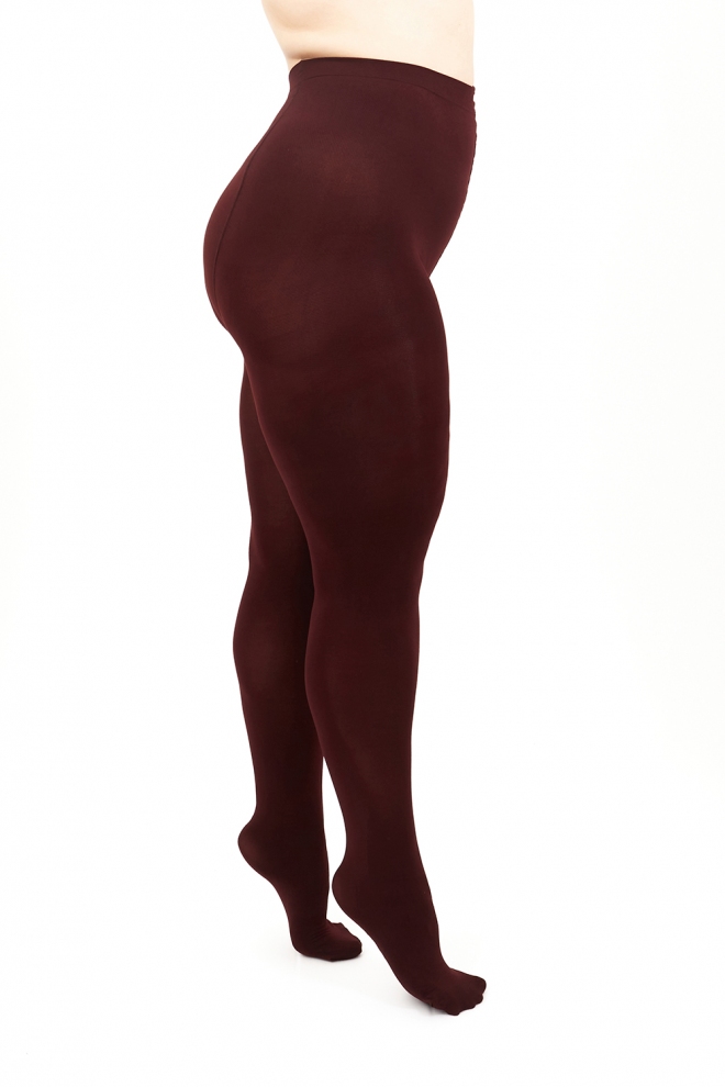 Classic plus-size microfiber tights POSITIVE MICRO 70 (marsala)