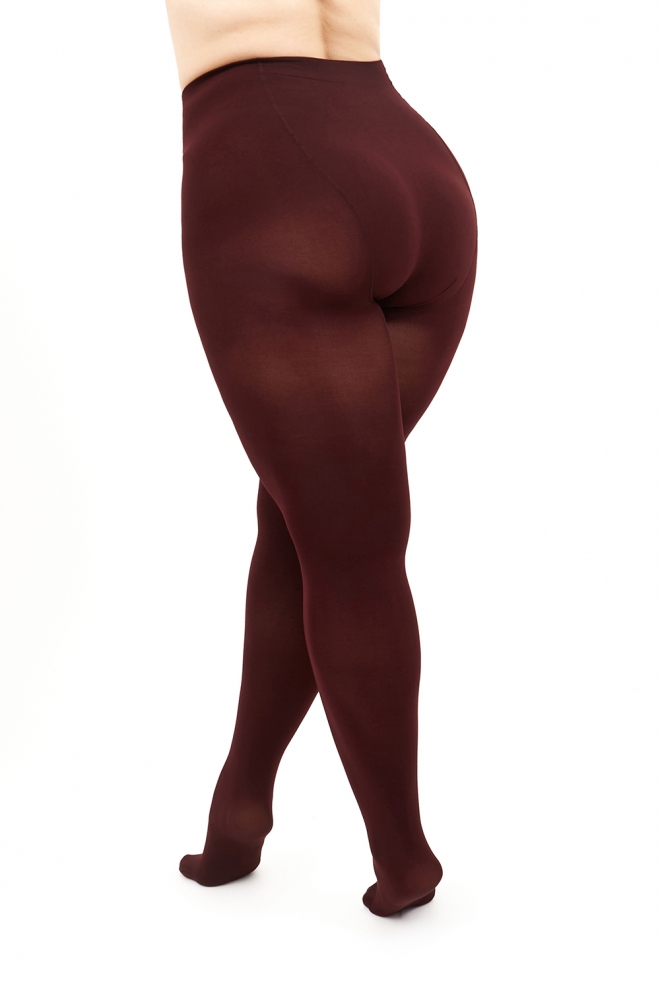 Classic plus-size microfiber tights POSITIVE MICRO 70 (marsala)