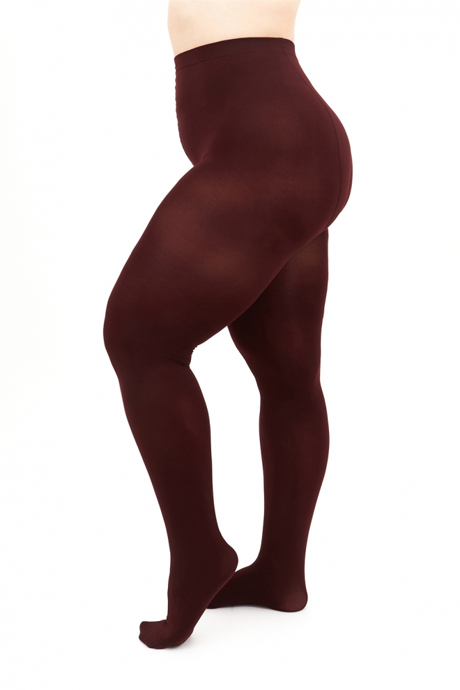 Classic plus-size microfiber tights POSITIVE MICRO 70 (marsala)