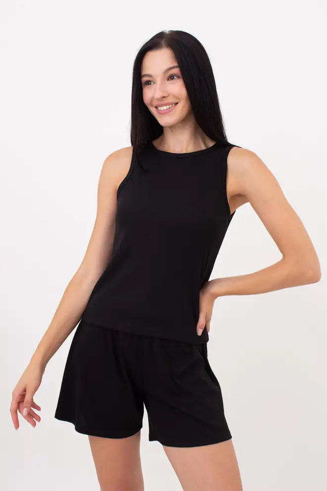 Geripptes Tanktop RIB 3808/010 (black)