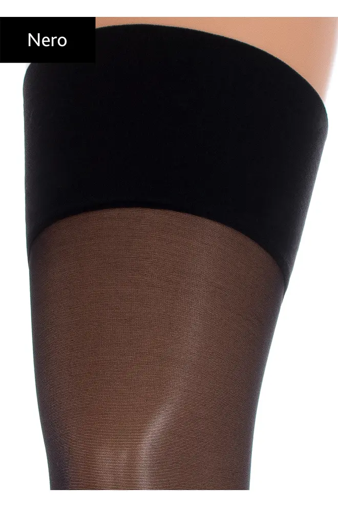 Strumpfe mit glattem Gummiband SEGRETO 20 den (nero)