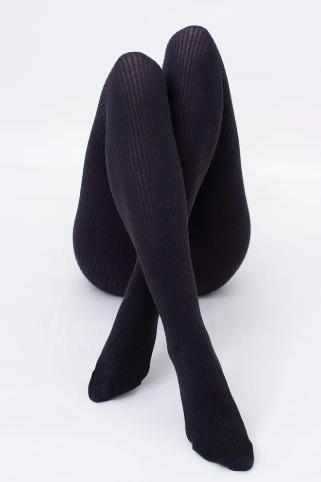 Warme Strumpfhose mit Muster SHELL 150 Denier (1) (pirate black)