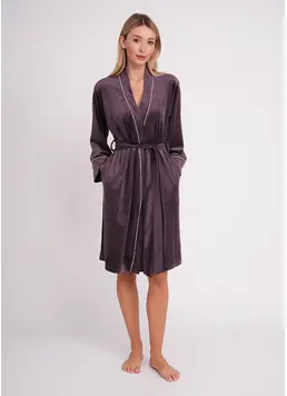 Velour robe with belt SOFT WINTER 7320/080 dark lavender