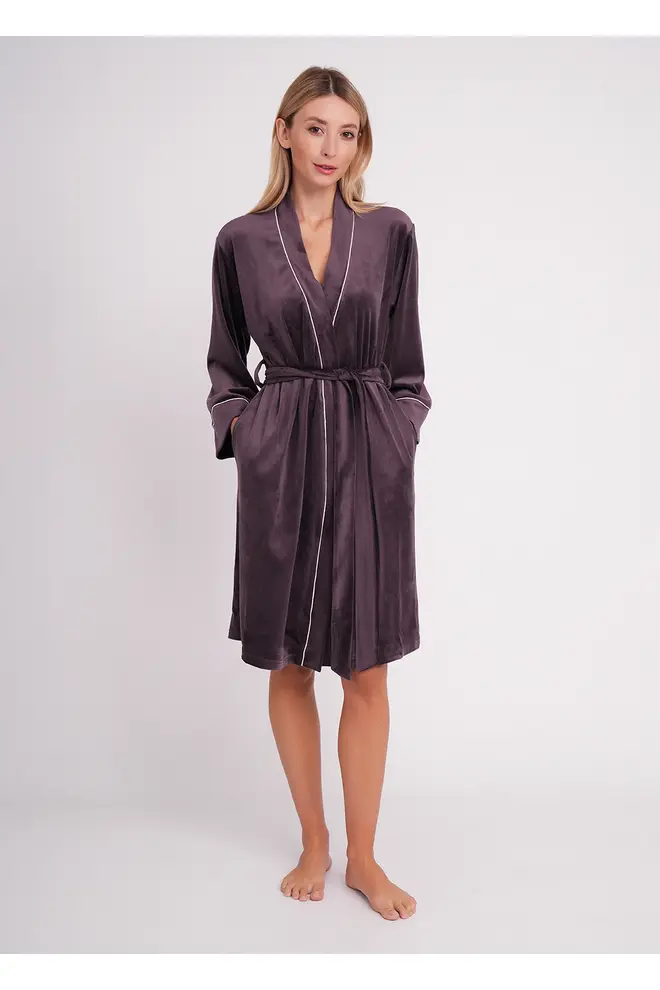 Velour robe with belt SOFT WINTER 7320/080 dark lavender