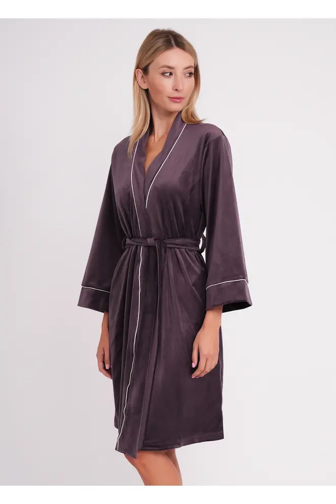Velour robe with belt SOFT WINTER 7320/080 dark lavender
