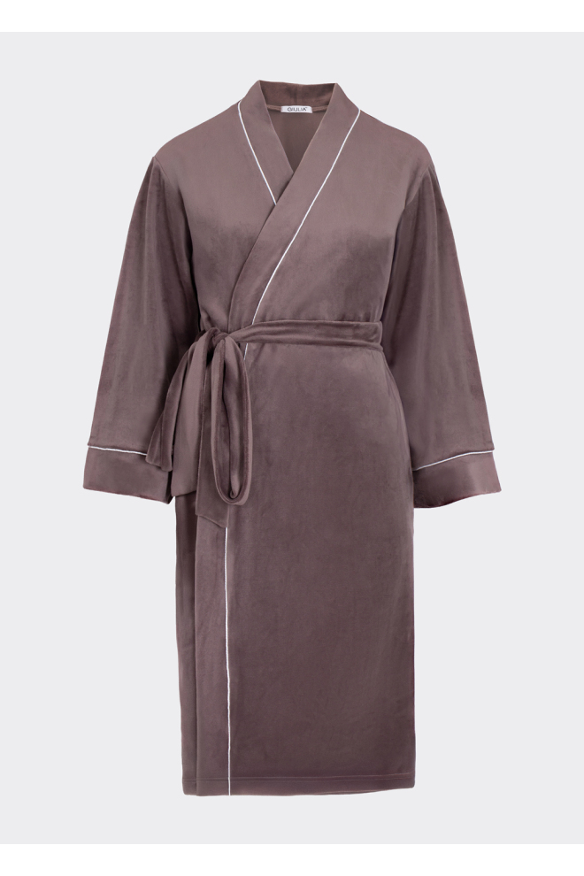 Velour robe with belt SOFT WINTER 7320/080 mokko