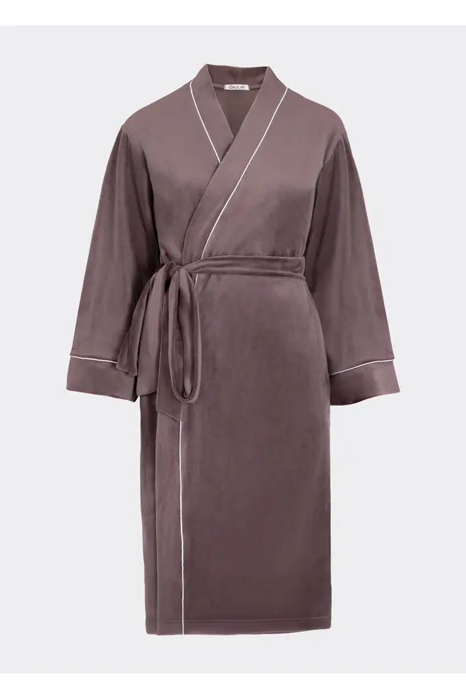 Velour robe with belt SOFT WINTER 7320/080 mokko