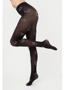 Fantasie-Strumpfhose mit Muster Splash 70 (10) (nero/steel)