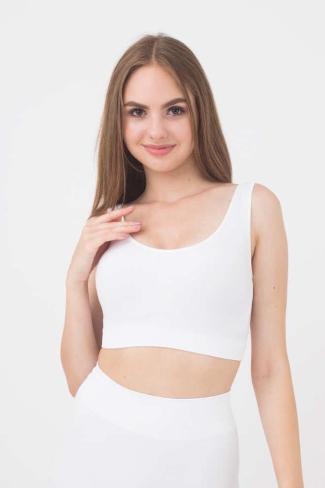 Nahtloses Top mit breiten Tragern TANK TOP (white)