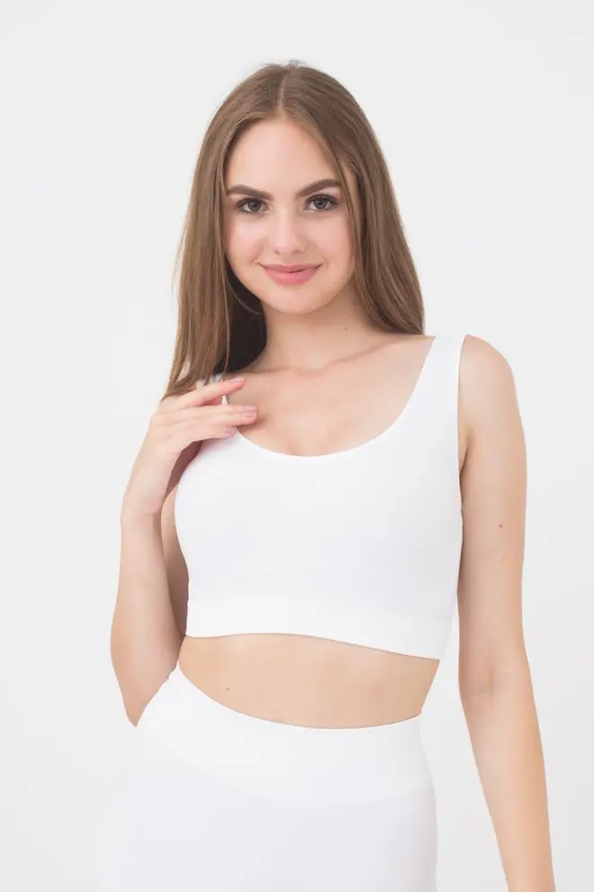 Seamless tank top on wide straps TANK TOP (white)