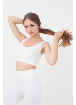 Seamless tank top on wide straps TANK TOP (white)