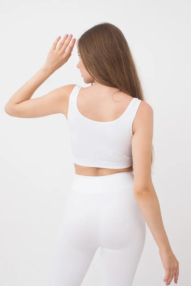 Seamless tank top on wide straps TANK TOP (white)