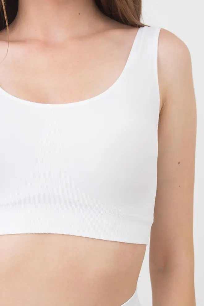 Seamless tank top on wide straps TANK TOP (white)