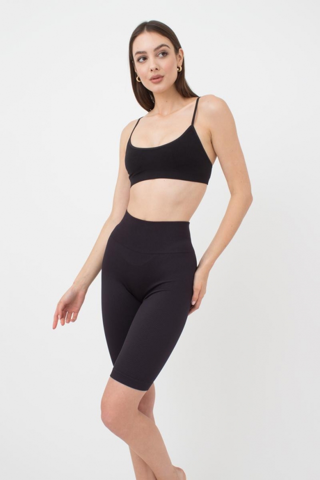 Gerippete Radlershorts TRACKS RIB (black)