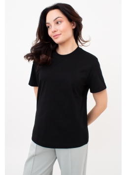 Frauen-T-Shirt aus Baumwolle T-SHIRT BASIC NECK 4815/010 (black)