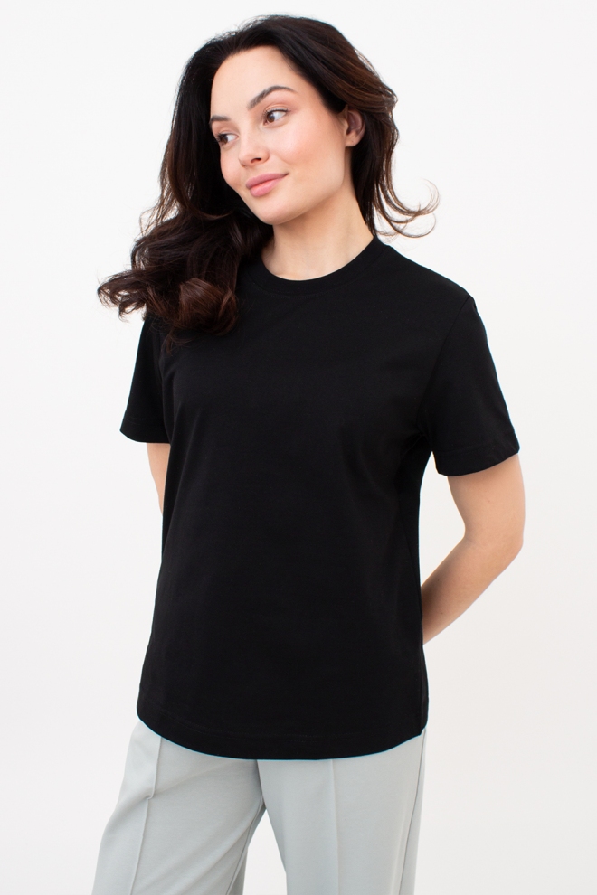 Frauen-T-Shirt aus Baumwolle T-SHIRT BASIC NECK 4815/010 (black)