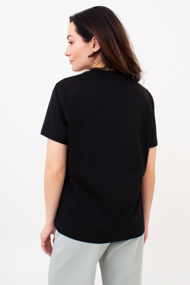 Frauen-T-Shirt aus Baumwolle T-SHIRT BASIC NECK 4815/010 (black)