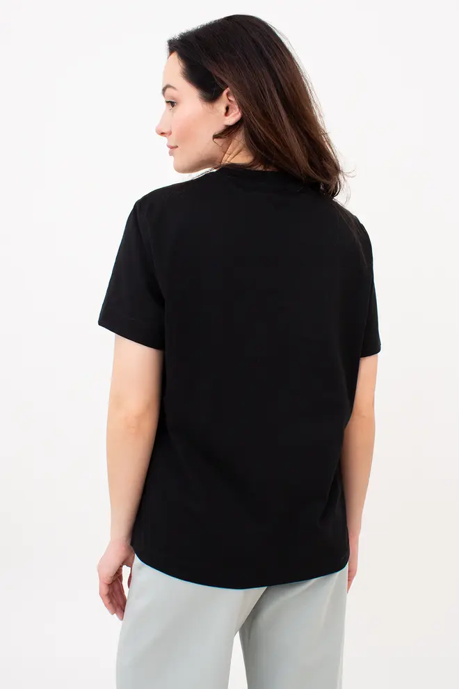 Women's cotton T-SHIRT BASIC NECK 4815/010 (black)