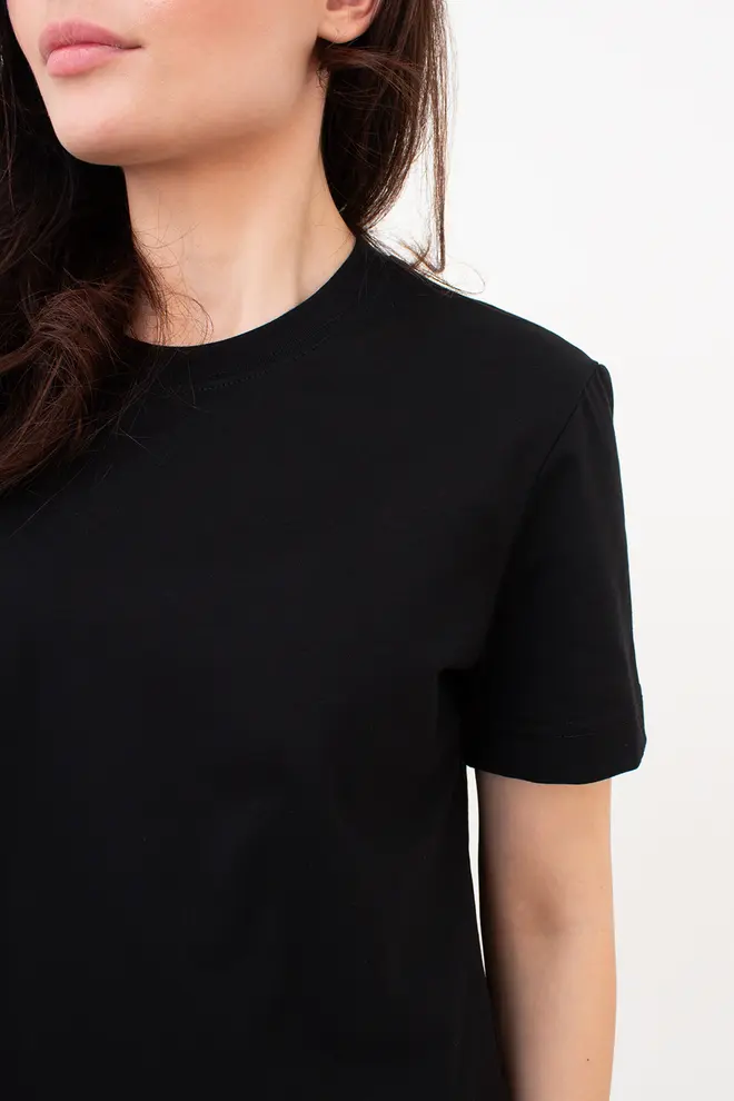 Women's cotton T-SHIRT BASIC NECK 4815/010 (black)
