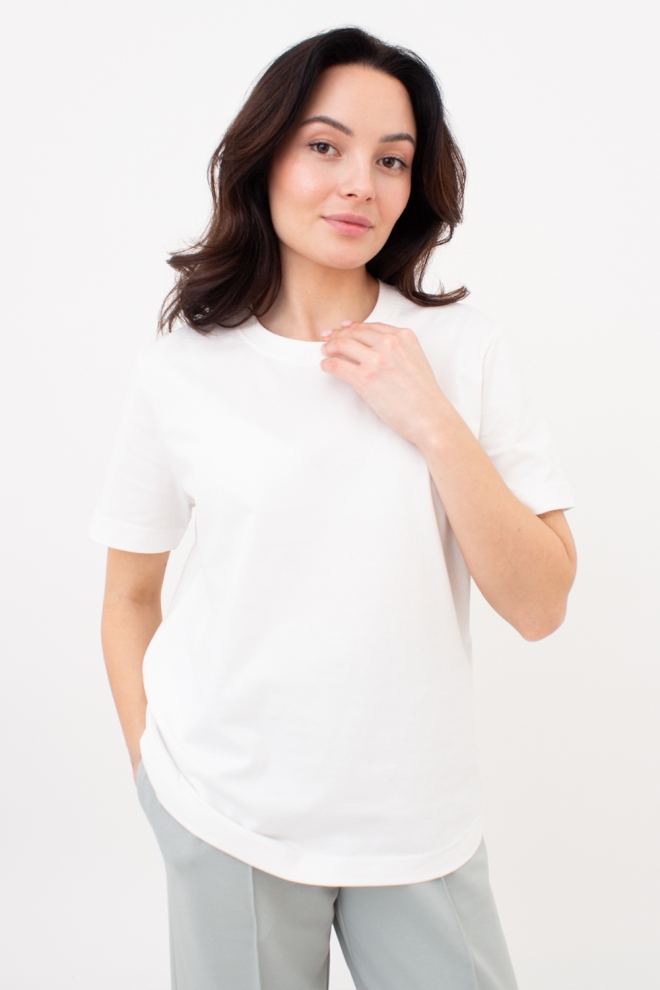 Frauen-T-Shirt aus Baumwolle T-SHIRT BASIC NECK 4815/010 (milk)