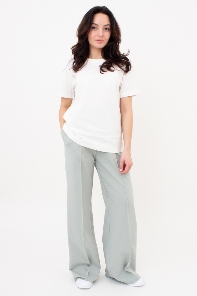 Frauen-T-Shirt aus Baumwolle T-SHIRT BASIC NECK 4815/010 (milk)