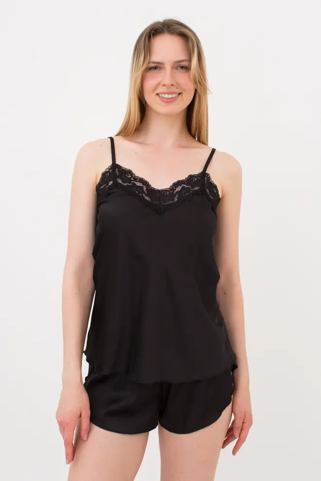 Pyjama aus Seide mit Shorts HELENA 6025/051 (black)