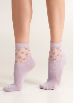 Socks with Hearts WS2 CRISTAL 008 (lilac)