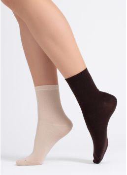 2 Pack Hohe socken aus Baumwolle WS3 CLASSIC (chocolate/sand)