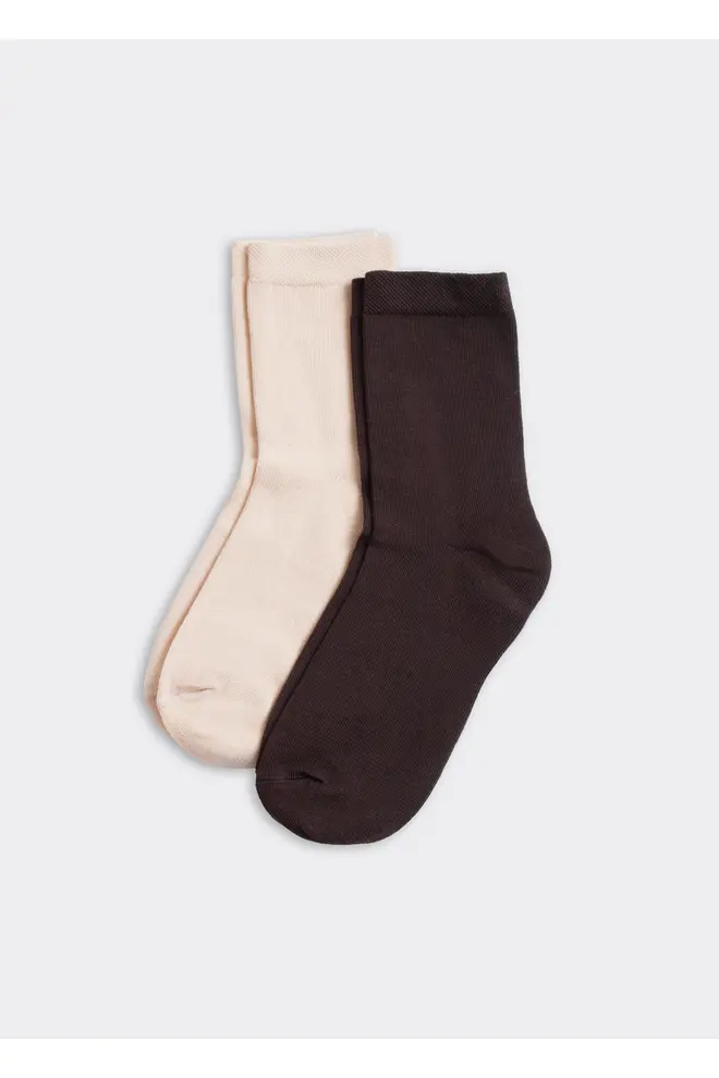 2 Pack Cotton High Socks WS3 CLASSIC (chocolate/sand)