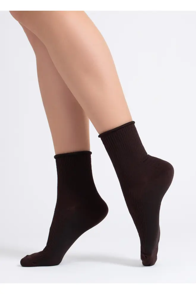 Gerippte Damensocken WS3 FASHION 060 (chocolate)