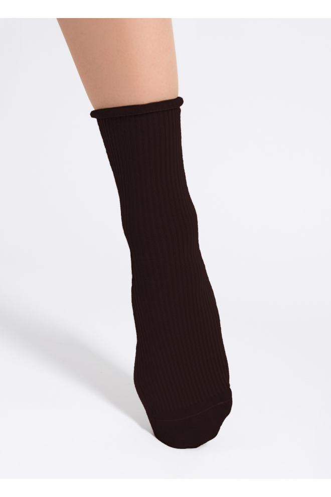 Women's ribbed socks WS3 FASHION 060 (chocolate)
