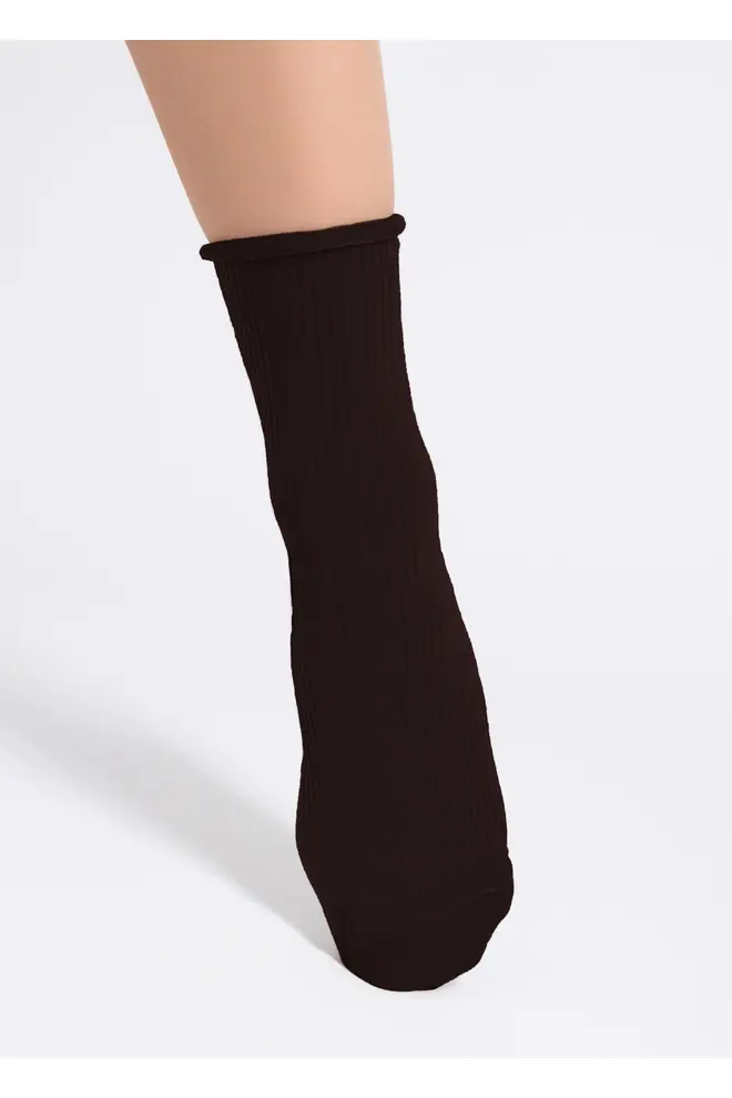 Women's ribbed socks WS3 FASHION 060 (chocolate)