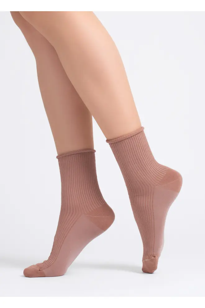 Gerippte Damensocken WS3 FASHION 060 (mocha mousse)
