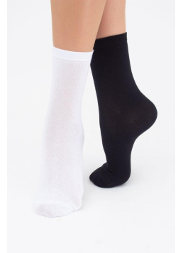 2 Pack Cotton High Socks WS3 CLASSIC (black/white)