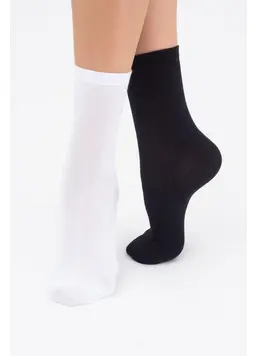 2 Pack Hohe socken aus Baumwolle WS3 CLASSIC (black/white)