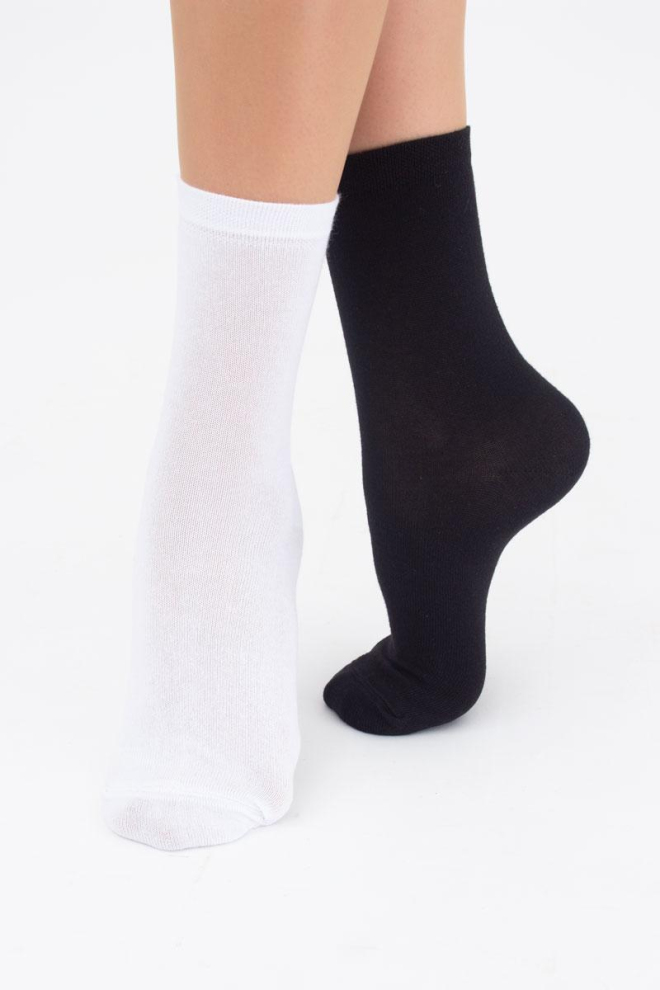 2 Pack Cotton High Socks WS3 CLASSIC (black/white)