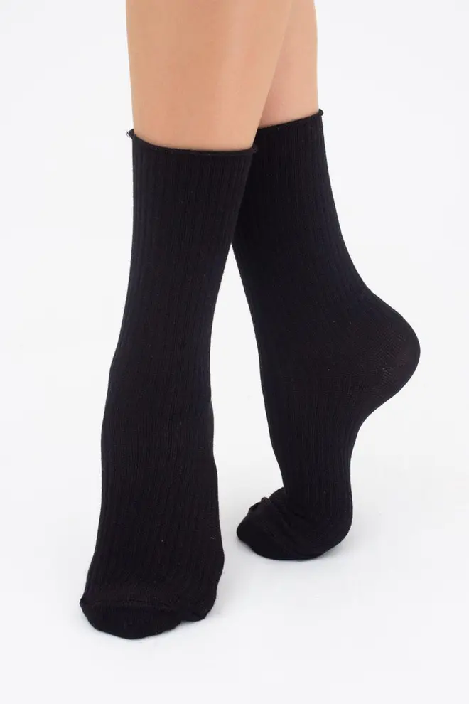 Hoche gerippte Damensocken WS4 RIB (black) Hoche gerippte Damensocken WS4 RIB (black)
