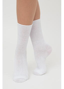 High ribbed women's socks WS4 RIB (black)