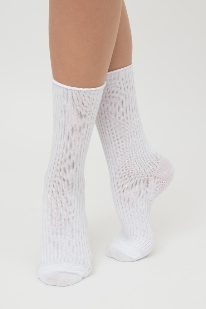 High ribbed women's socks WS4 RIB (black)