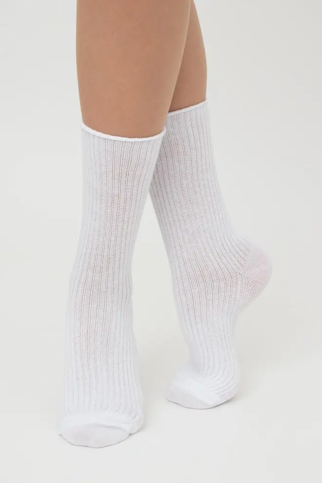 High ribbed women's socks WS4 RIB (black)