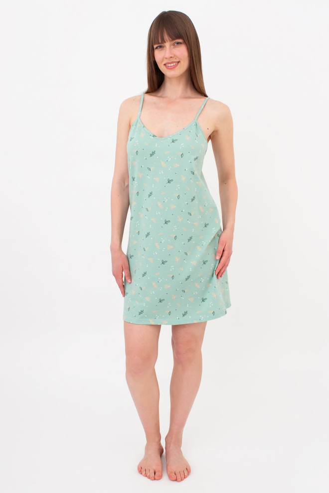 Nachthemd aus Baumwolle SERENE GREENS 8021/010 (muted mint)