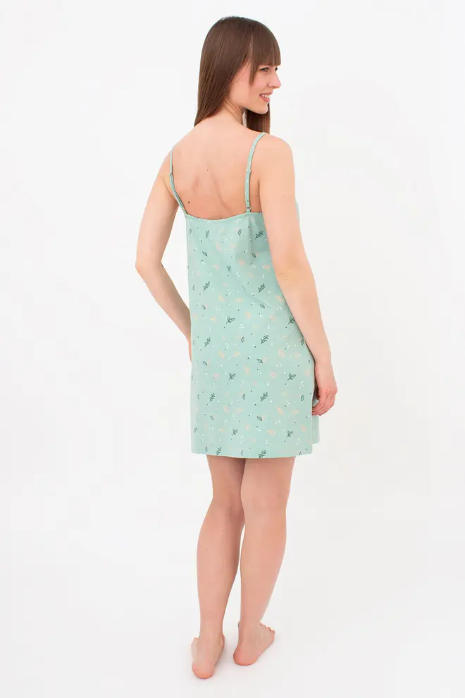 Cotton Nightslip SERENE GREENS 8021/010 (muted mint)